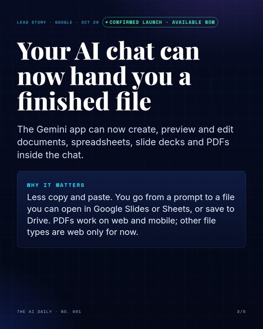 The AI Daily No. 001, slide 2 of 5